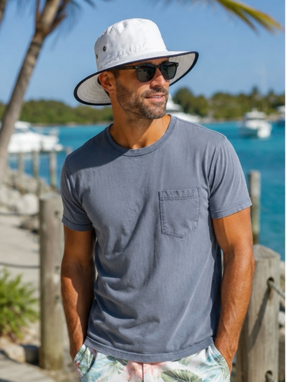 Dorfman Pacific Men’s Dimensional Brim BoonieWhite Bonnie S/M